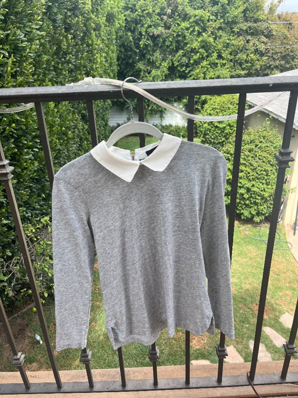 Grey J Crew White Shirt with White Collar